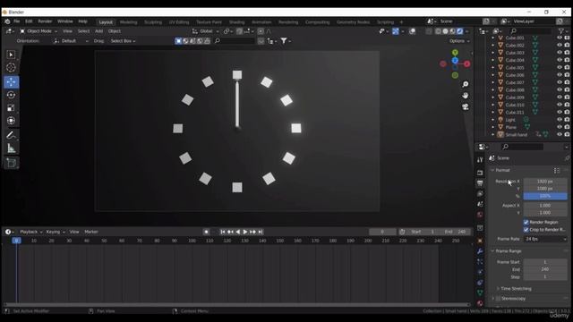 4. Rendering and Details. MODEL AND ANIMATE MOVING CLOCK in Blender