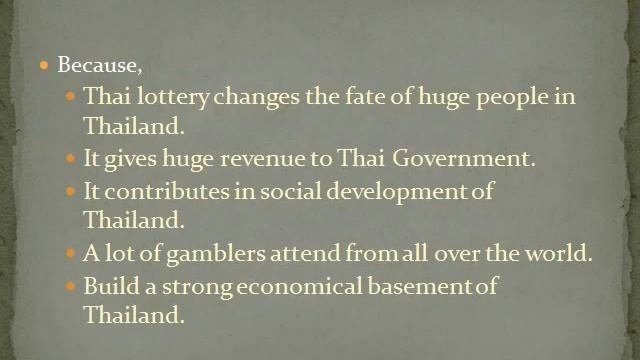 Thai Lottery and its History