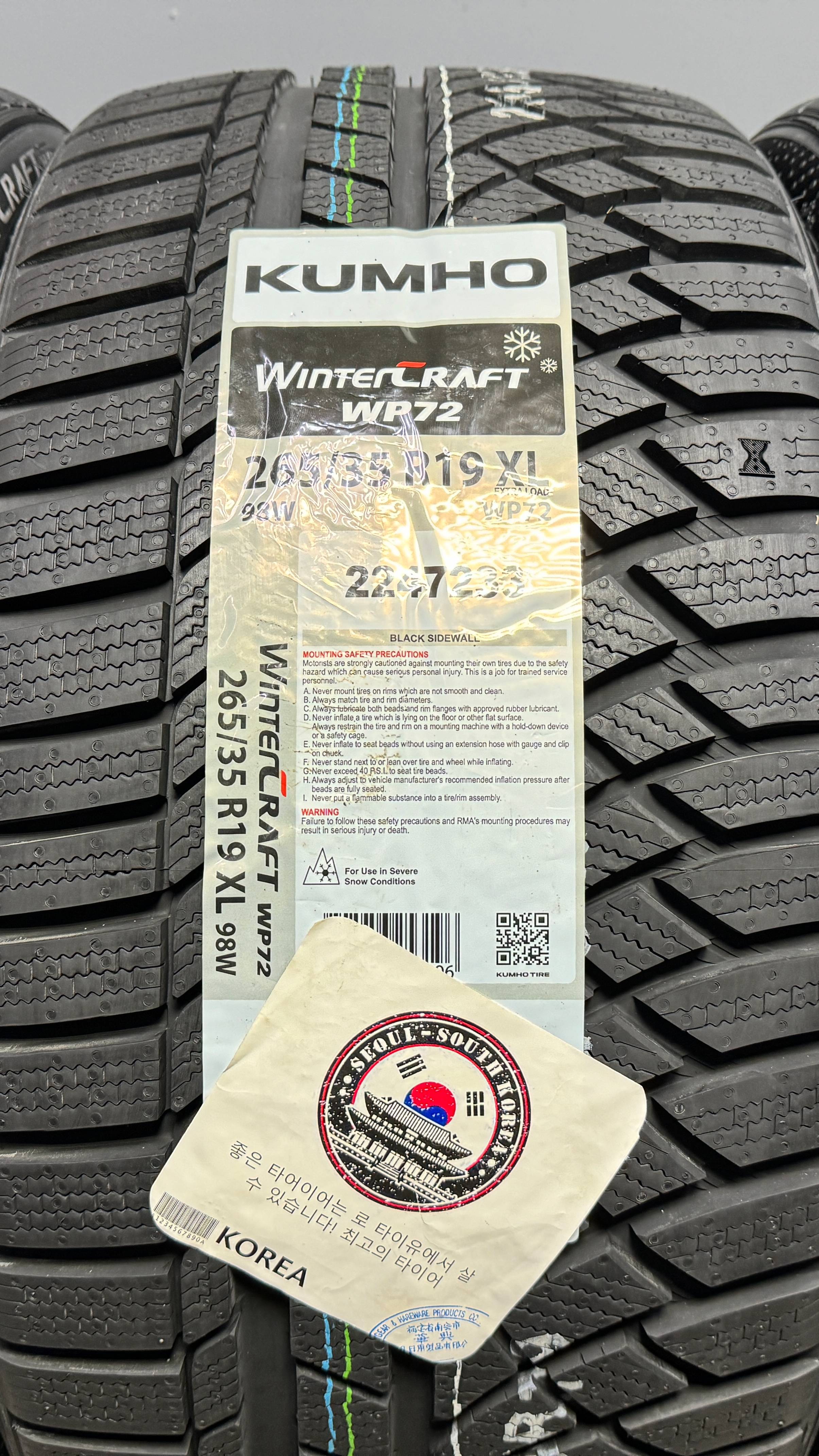 Kumho Winter Craft WP72 265/35 R19 98W