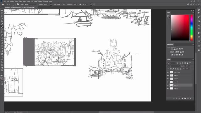 02. Sketching Pt2. ENVIRONMENT ILLUSTRATION FOR GAME ART in Blender