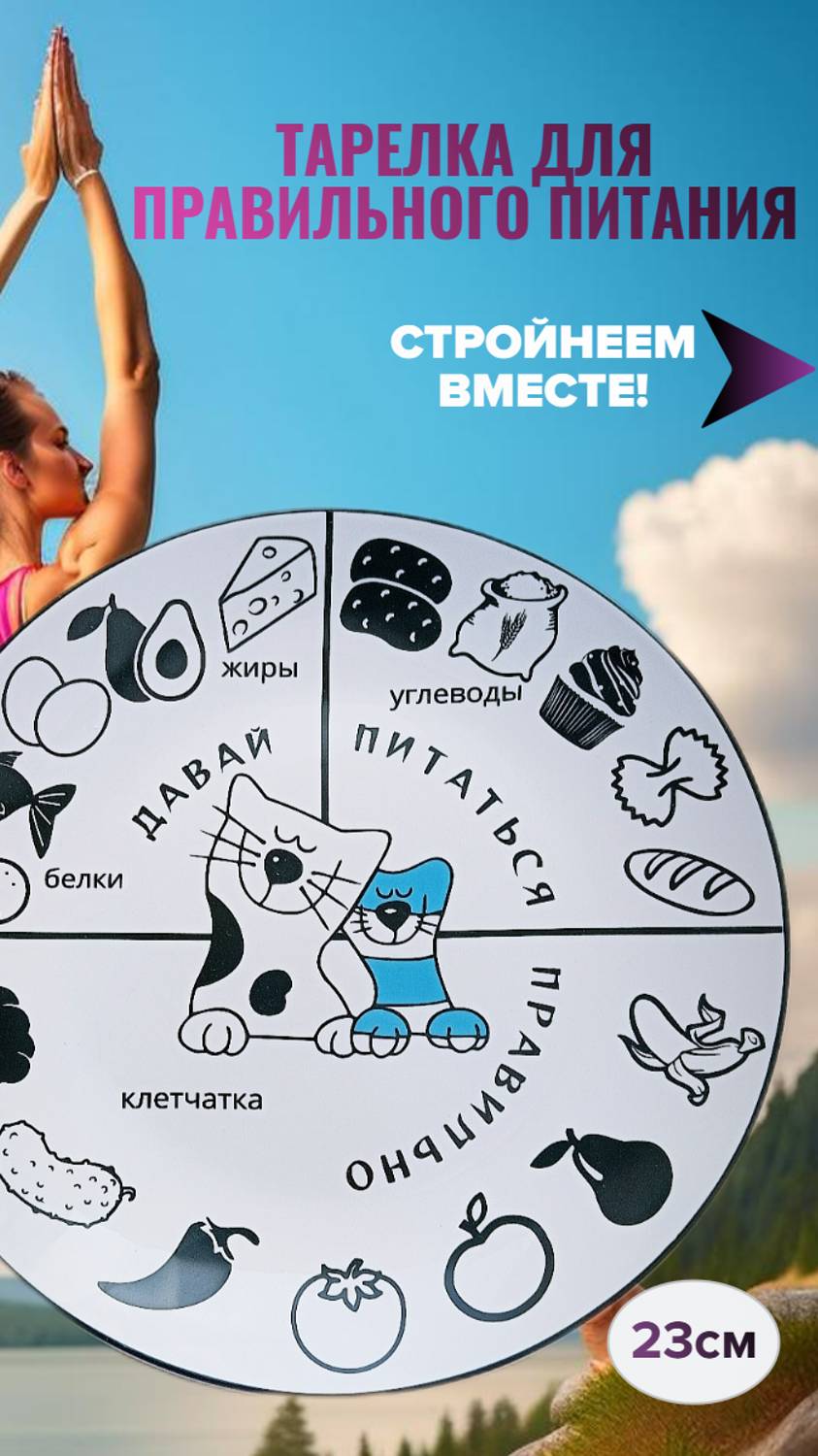 Тарелка для похудения секционная
