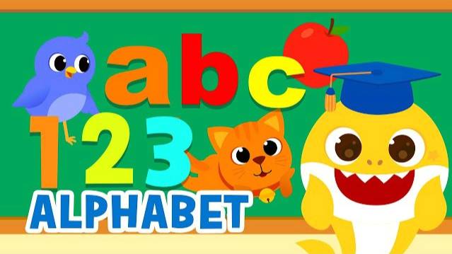 A b c , 1 2 3 with Baby Shark | Learn English with Songs | 15-Minute Learning with Baby Shark