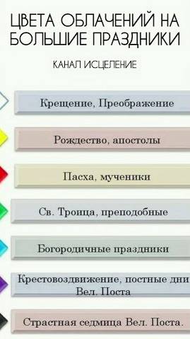 Цвета одежды на большие праздники