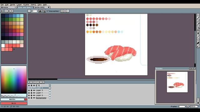 Sushi and Beer. PIXEL ART Timelapse by Fever Night