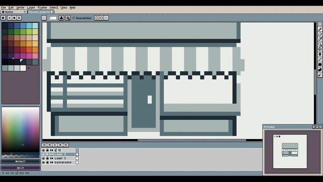 Coffee Shop 2. PIXEL ART Timelapse by Fever Night