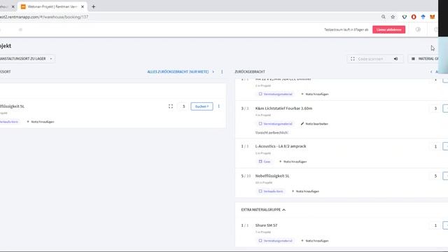 Rentman Training Webinar 2 - Übersichtliches Lagermanagement