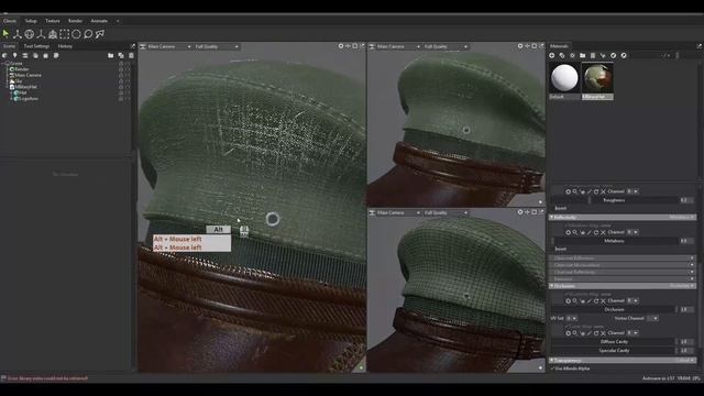 29. Military Hat pt6 — Final Adjust Render. SUBSTANCE PAINTER MASTER Course