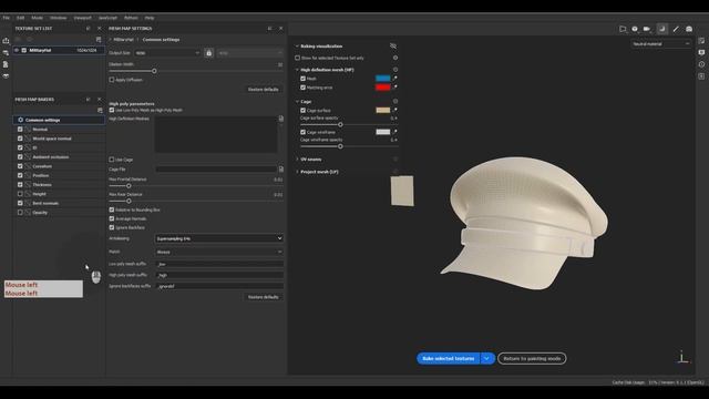 24. Military Hat pt1  Project Setup. SUBSTANCE PAINTER MASTER Course