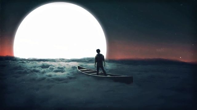 Лодочка на Облаках и Огромная Луна | Boat on Clouds Moon Light Fantasy World - Живые Обои