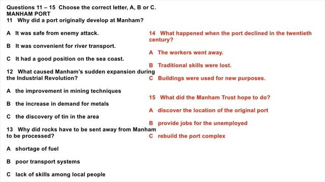 Manham Port | IELTS LISTENING TEST | SECTION-2