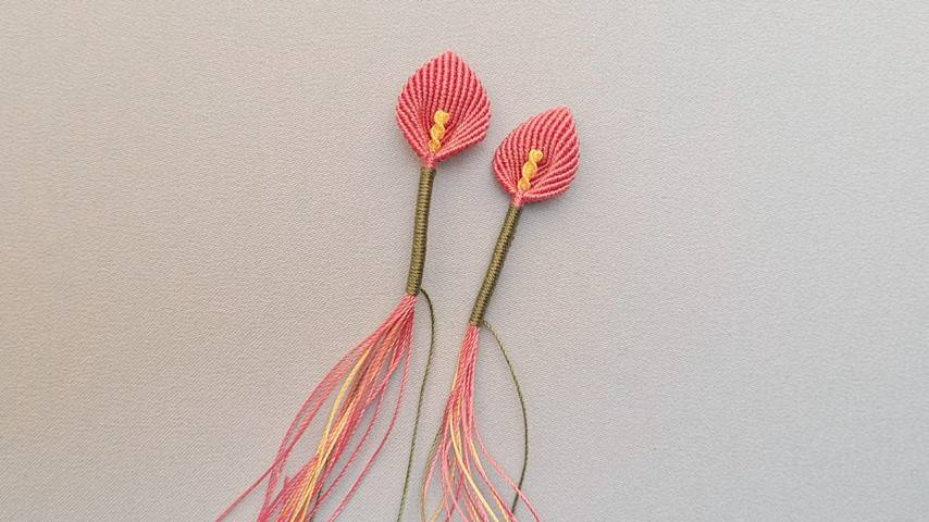 Calla Lily Flower, DIY Micro Macrame tutorial