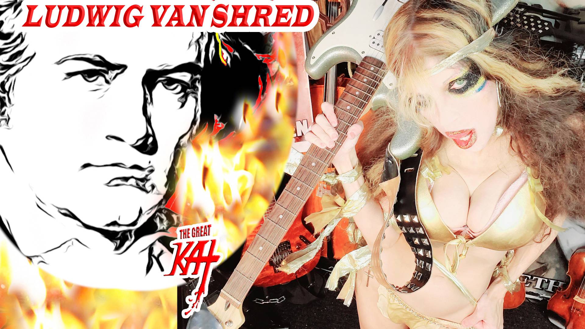 The Great Kat - Beethovens Guitar Shred /Official Video/