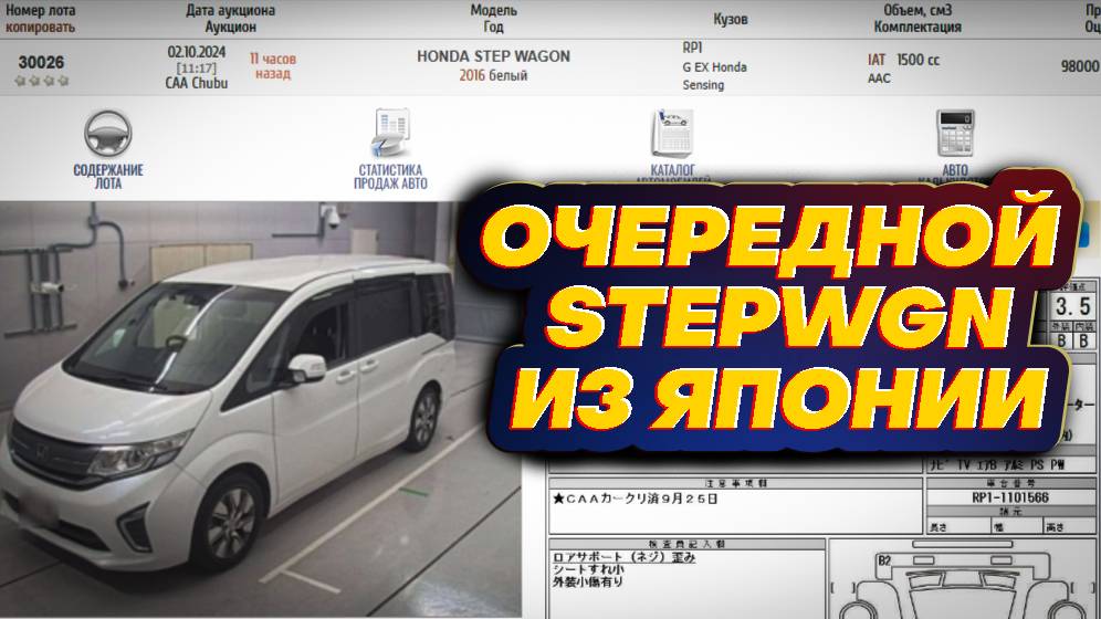 Стоимость Honda Stepwgn RP1 G EX Honda Sensing 7 seater.