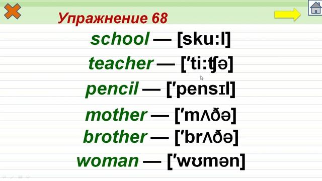 Упражнение 68. Правописание главных трудных слов