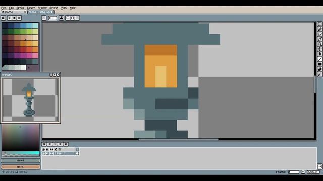 Japanese-Style Stone Lantern. PIXEL ART Timelapse by Fever Night