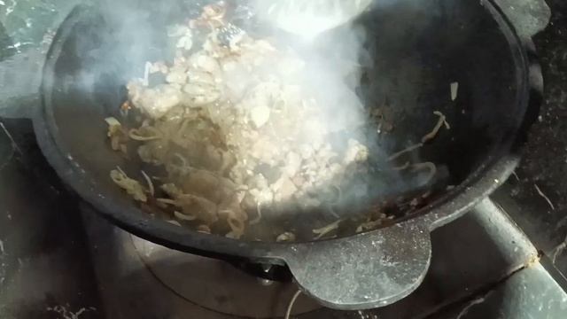в казане картофан с барашком👌