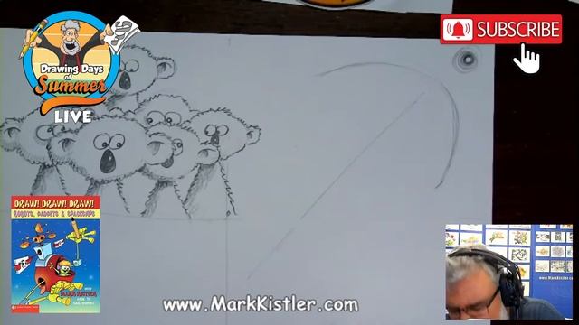 Drawing Days Of Summer LIVE! Episode 9: Let's draw a koala family, a parachuting penguin, and  th…