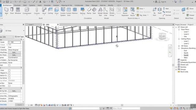 glass door curtain wall Revit Architecture