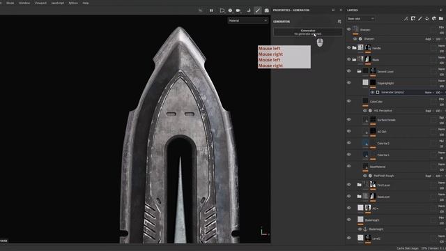 44. Scifi Blade pt6 — Blade Material. SUBSTANCE PAINTER MASTER Course