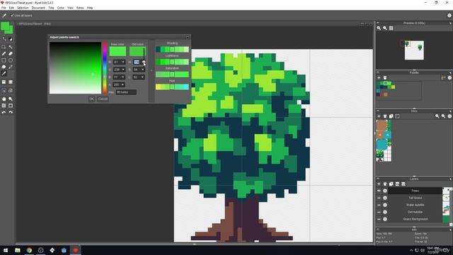 13 - Tree Tile. STUNNING PIXEL ART TILESETS for Games