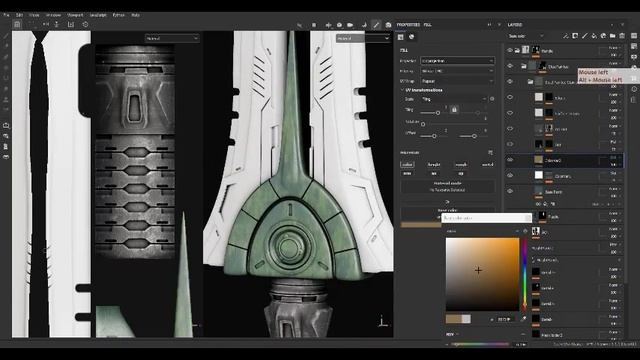 42. Scifi Blade pt4 — Handle Material. SUBSTANCE PAINTER MASTER Course