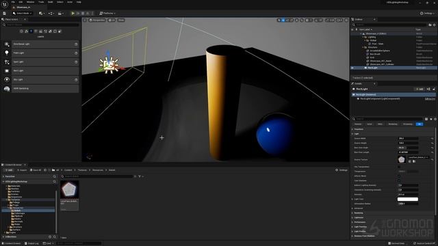 02. Spotlight, Rect Light and Directional Light. LIGHTING FUNDAMENTALS Unreal Engine 5 by C. Silverm