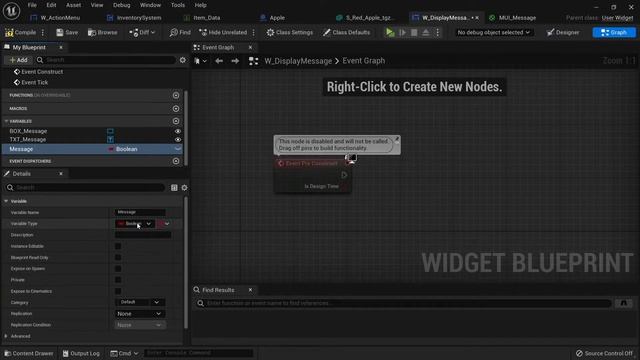 15. Display Message. INVENTORY SYSTEM in Unreal Engine 5 by Ryan Laley