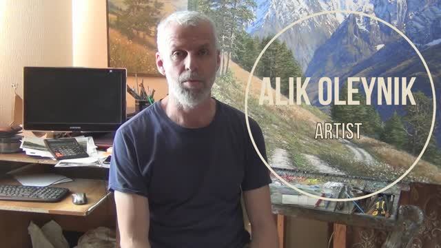 Обучение живописи. Художник Алик Олейник. Часть 1, пейзаж маслом  "Река Пшада"