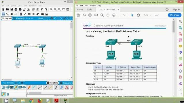 5.2.1.7 Lab - Viewing the Switch MAC Address Table