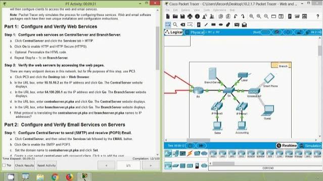 Packet Tracer - Web and Email