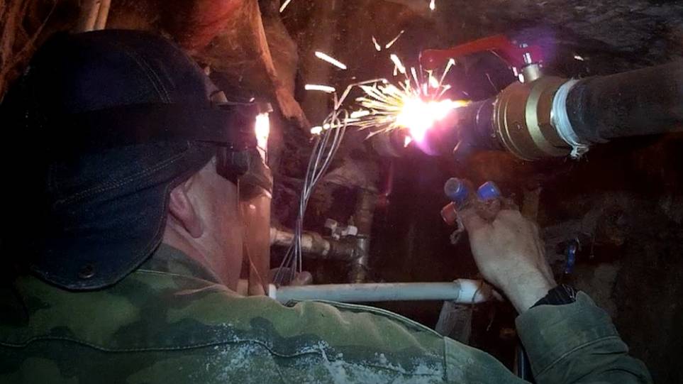 Газосварка ЖКХ. Замена крана диаметр 50мм Gas welding of housing and communal services
