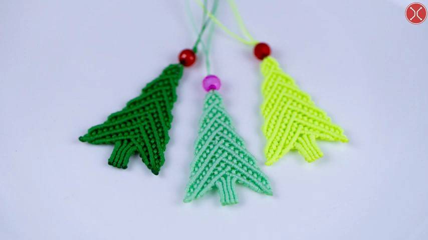 Macrame tutorial： Christmas tree - DIY Macrame Noel Tree Decoration 🎄🎄🎄 ｜ Hướng dẫn c