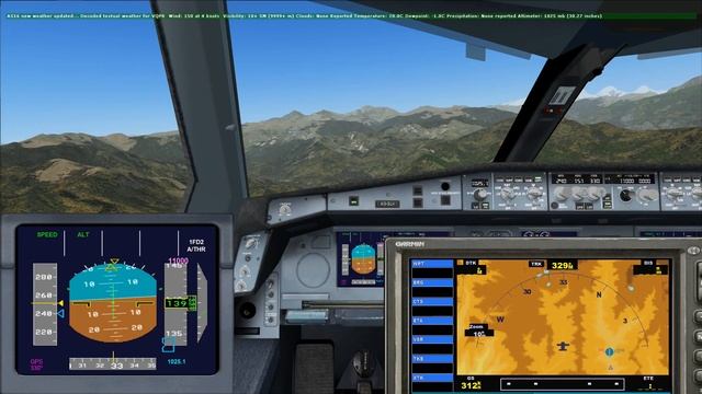 FSX_A330_аэропорт Паро (Бутан)_VQPR_облёт аэродрома