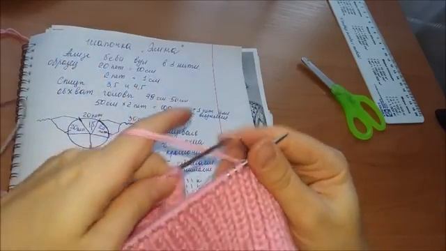 Шапочка с косами и градиентом для детей