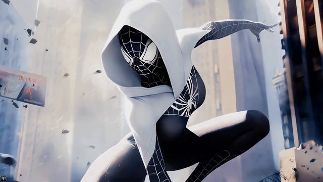 Гвен | Spider-Gwen On the Roof - Живые Обои