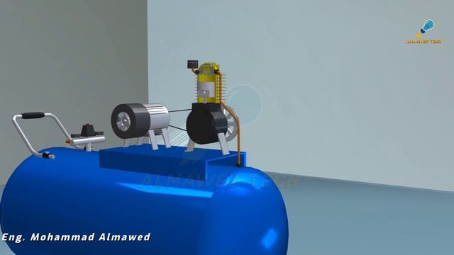 كيف يعمل ضاغط الهواء || Air Compressors Working Principal 3D Animation