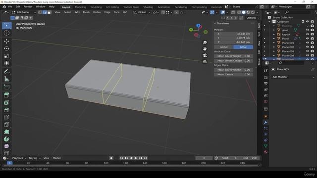 13. Finishing L-Shaped Sofa. RENDERING MODERN LIVING ROOM in Blender видео уроки