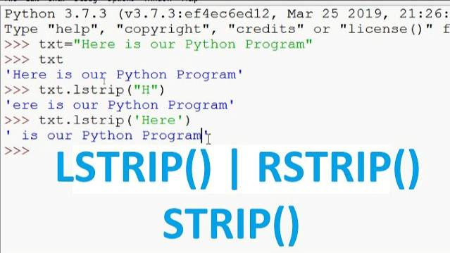 Built in String functions in Python | RSTRIP | LSTRIP | STRIP | Python Tutorials