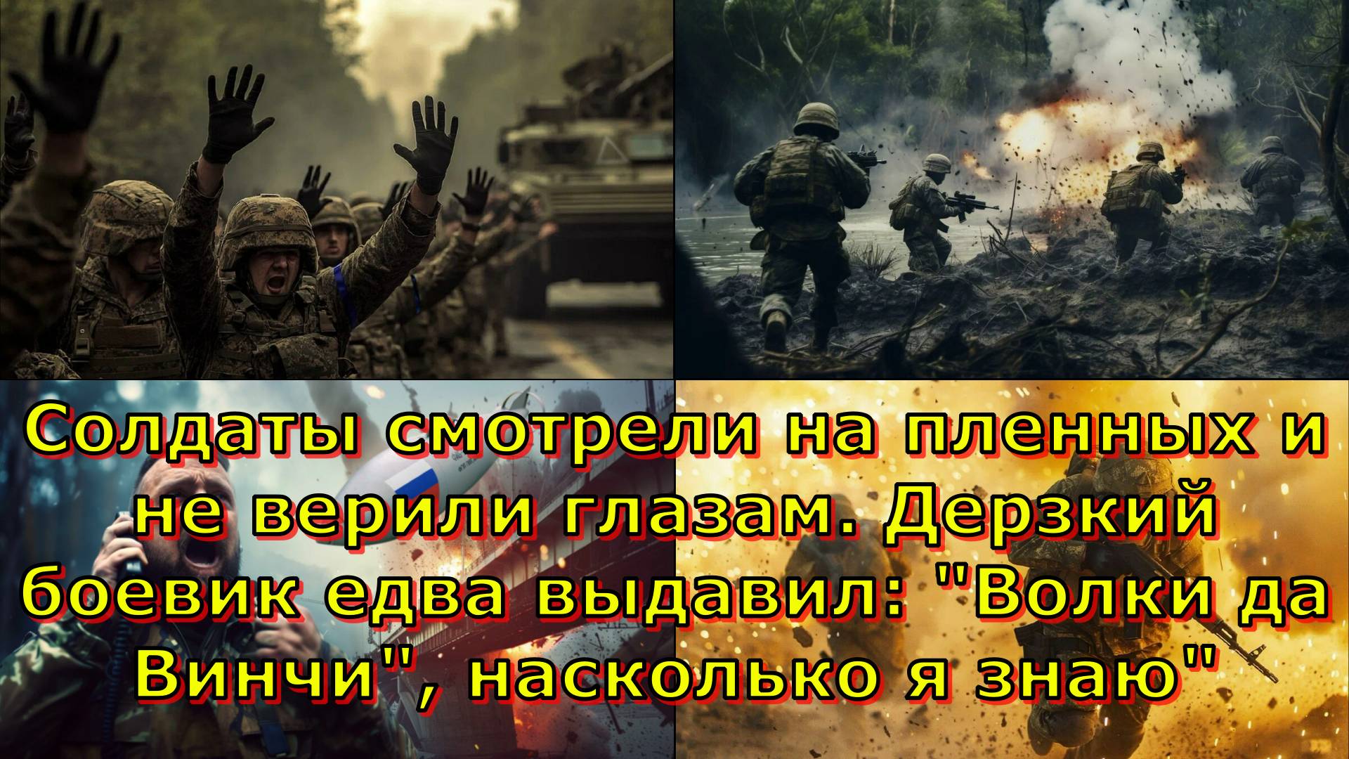 Солдаты смотрели на пленных и не верили глазам. Дерзкий боевик едва выдавил: "Волки да Винчи", наско