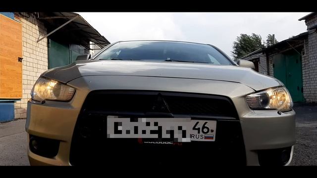 Работа штатного омывателя фар Mitsubishi Lancer 10