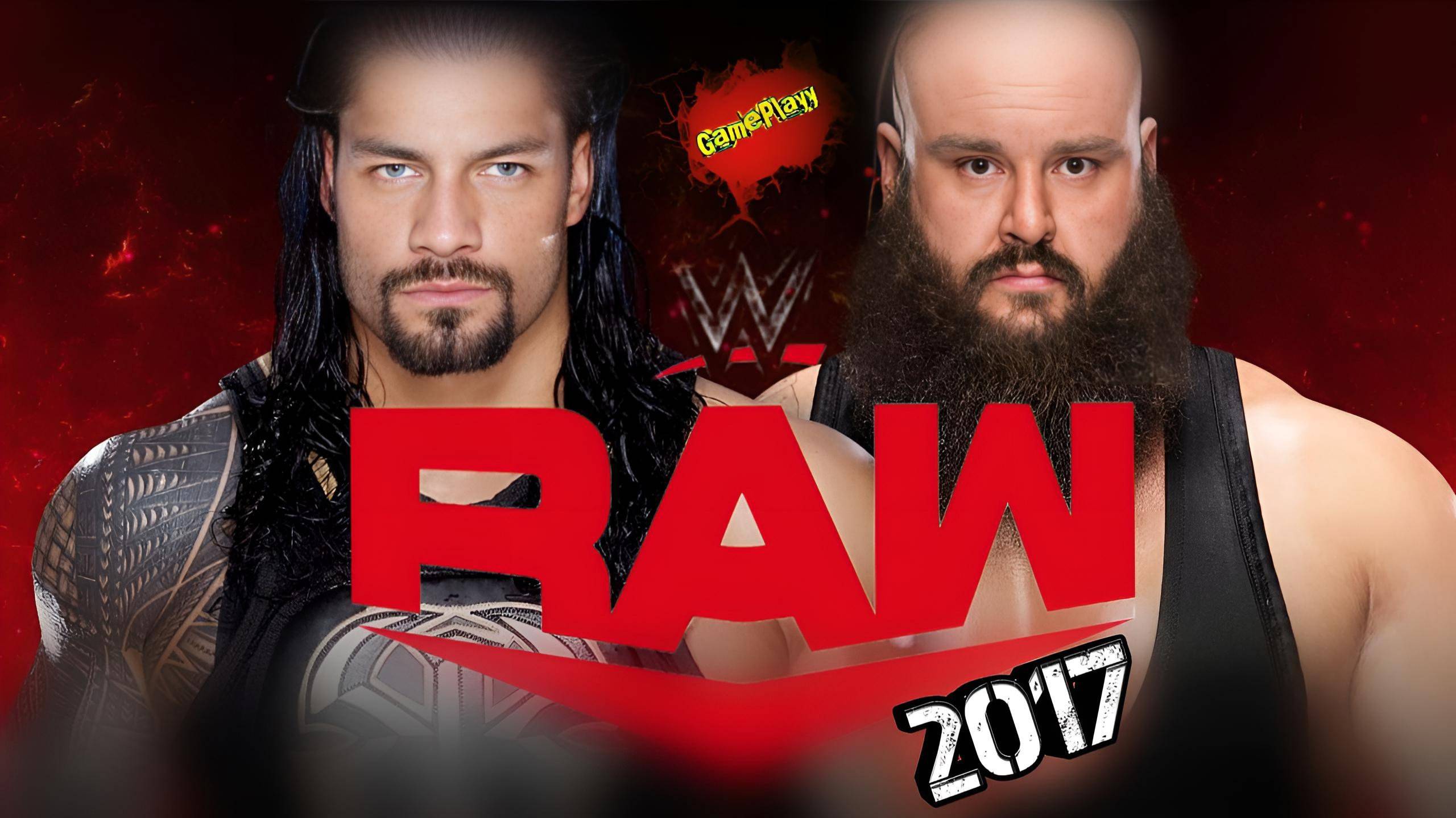 wrestling wwe Raw 2017 Браун Строуман vs Роман Рейнс