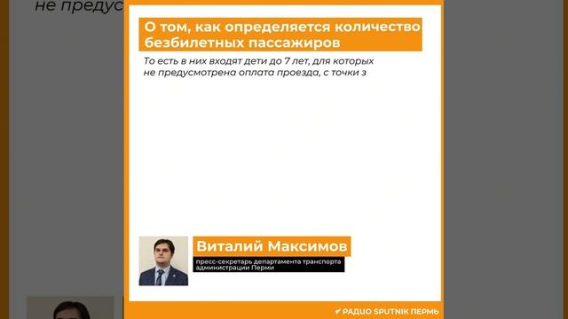 Виталий Максимов о том, как определяется количество безбилетных пассажиров