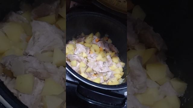 Моё овощное рагу со свининой.🥘#Еда

#Готовкавмультиварке