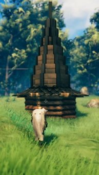 Valheim: Шатровая крыша с помощью двери. Стройхак