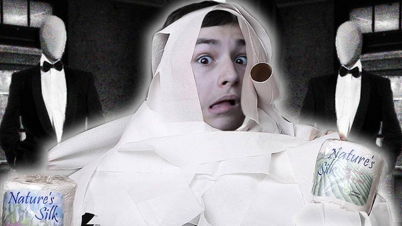 SLENDER + TOILET PAPER CHALLENGE! _ СЛЕНДЕР В РЕАЛЬНОЙ ЖИЗНИ_!