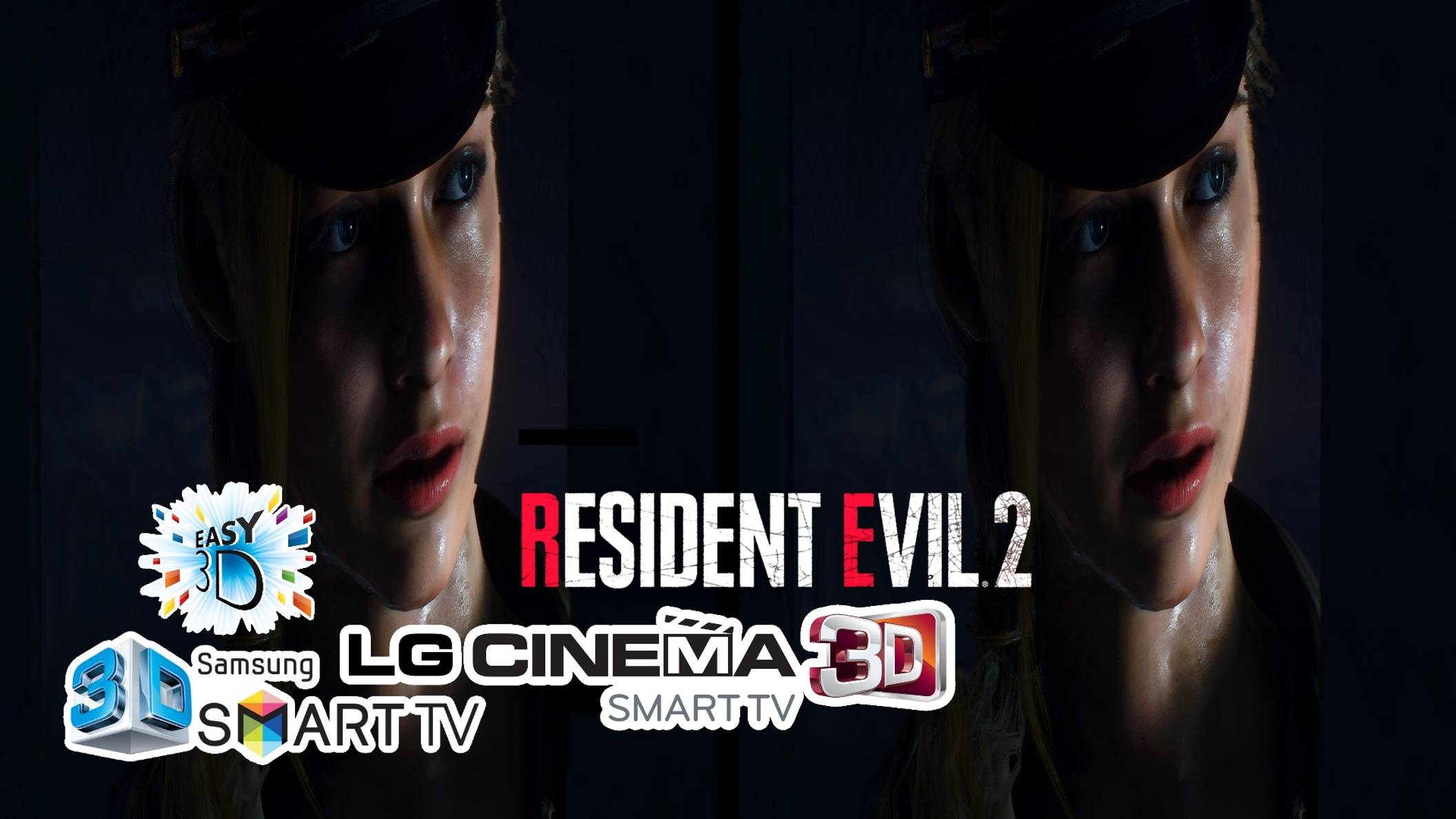 1 Resident Evil 2 remake Home Cinema 3d TV side by side Anamorphic stereo pair