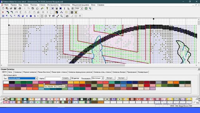 Программа  Pattern Maker v4 Pro - как обрезать схему вышивки под овал или круг