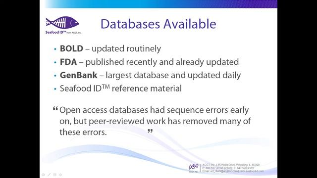 Use of DNA Analysis in Seafood Species Identification - Seafood ID from ACGT, Inc.mp4