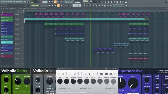 Raushen sky. Speed up, reverb, delay.