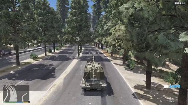 GTA 5 рассекаю на большом танке в гта 5 и навожу суету,